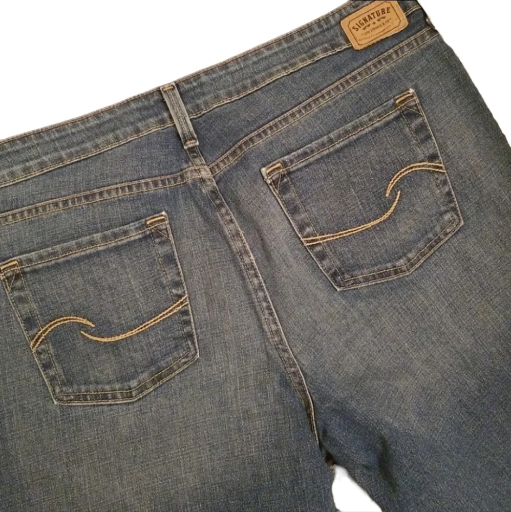 LEVI'S SIGNATURE Bootcut Jeans Plus 14 Short Waist 38 Inseam 28 Medium Wash - Picture 4 of 10
